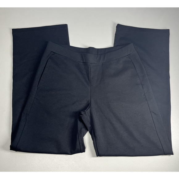 American Giant Ponte Straight Pants Womens Medium Black Pull On Stretch Relaxed - Picture 2 of 11